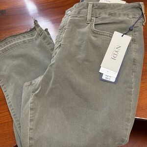 NYDJ Khaki Frayed Hem Jeans